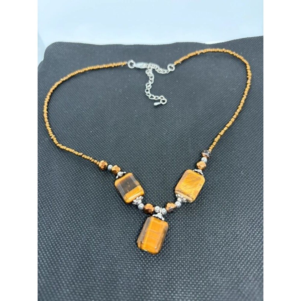 Tiger’s Eye Beaded Statement Necklace